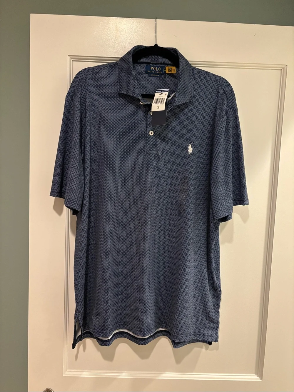 Polo by Ralph Lauren Men's Navy Micro-Pattern Polo